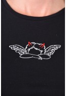 Women T-shirt Noisy May Nmsilja Black/Angel